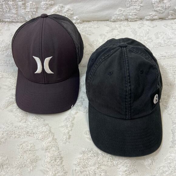HURLEY Ball Cap Lot of 2 Men's Black Sz OS Streetwear Sporty Casualwear Athletic - Picture 1 of 10